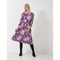 Floral Shirred Midi Dress