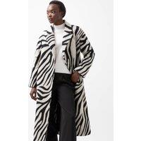 Animal Print Belted Longline Wrap Coat