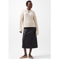 Sparkly Cable Knit Collared Jumper