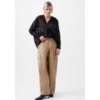 French Connection Devor Zebra Popover Blouse Black Mix