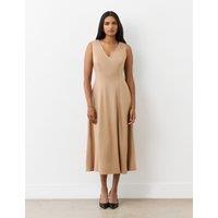 Jersey V-Neck Midi Dress
