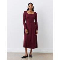 Ponte Jersey Square Neck Midi Tailored Dress