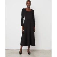 Ponte Jersey Square Neck Midi Tailored Dress