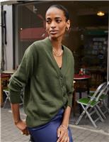 Pure Wool Textured V-Neck Cardigan