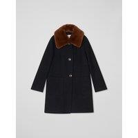 Pure Wool Faux Fur Collar Coat