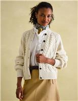 Joules Cable Knit Cardigan with Wool Cream