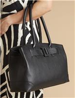 Leather Buckle Detail Tote Bag