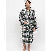 Pure Cotton Checked Dressing Gown