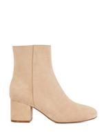 Dune London Suede Block Heel Ankle Boots Camel