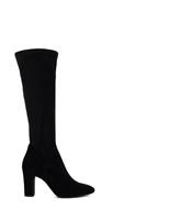 Wide Fit Leather Block Heel Knee High Boots