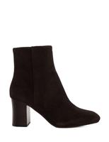 Leather Block Heel Ankle Boots