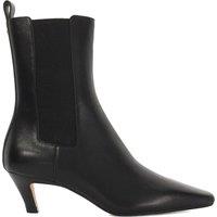 Leather Kitten Heel Ankle Boots