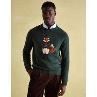 Cotton Rich Crew Neck Jumper with Wool