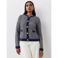 Pure Cotton Textured Button Front Cardigan