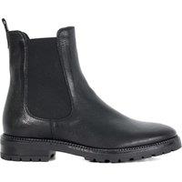 Dune London Leather Chelsea Block Heel Boots Black