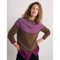 Mohair Blend Fair Isle Yoke Relaxed Jumper