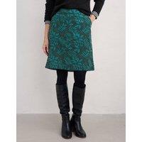 Pure Cotton Leaf Print A-Line Skirt