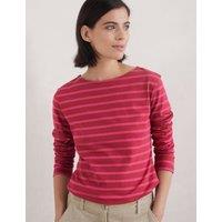 Pure Cotton Striped Crew Neck Top