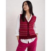 Lambswool Rich Fair Isle V-Neck Knitted Vest