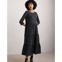 Pure Cotton Polka Dot Maxi Tiered Dress