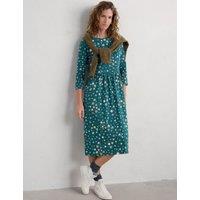 Pure Cotton Star Print Midi Skater Dress