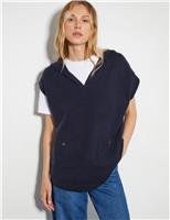 Monsoon Hooded V-Neck Sweater Vest Navy