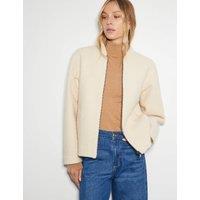 Boucle High Neck Bomber Jacket