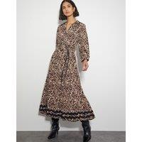 Animal Print Midaxi Shirt Dress