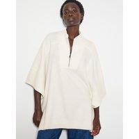 Knitted Half Zip Poncho