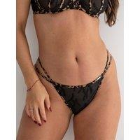 India Leopard Embroidered Thong