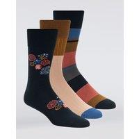 3pk Novelty Cotton Rich Socks