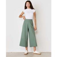 Jersey Wide Leg Cropped Trousers