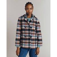 Wool Blend Checked Collared Jacket