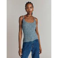 Pointelle Scoop Neck Cami Top with Wool