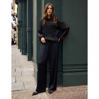 Satin Elasticated Wide Leg Trousers