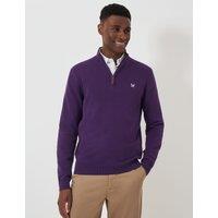 Pure Cotton Funnel Neck Half Zip Jumper