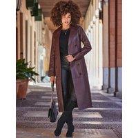 Leather Belted Double Breasted Trench Coat