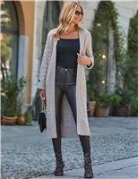 Cable Knit Edge to Edge Longline Cardigan
