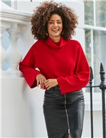 Ribbed Funnel Neck Jumper