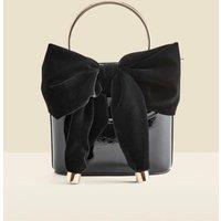 Velvet Bow Detail Clutch Bag