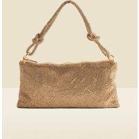 Rhinestone Knot Detail Clutch Bag