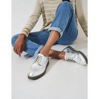 Leather Metallic Lace Up Brogues