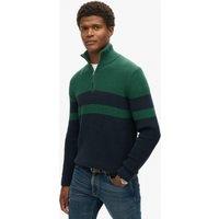 Pure Cotton Striped Half Zip Jumper