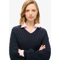 Pure Cotton Cable Knit V-Neck Jumper