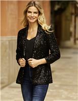 SOSANDAR Sequin Relaxed Blazer Black