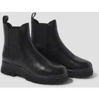 Leather Chunky Chelsea Cleated Ankle Boots