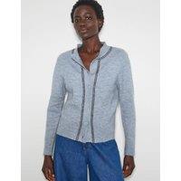 Crew Neck Button Front Relaxed Cardigan
