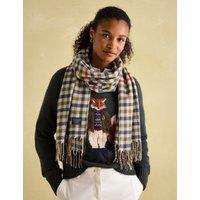 Checked Tassel Scarf