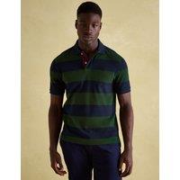Pure Cotton Striped Pique Polo Shirt