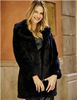 Faux Fur Longline Coat